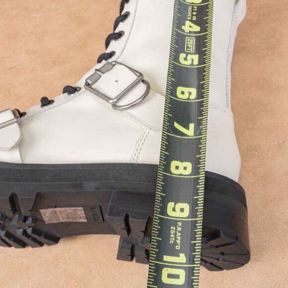 Dolce Vita Women Ronson Offwhite Leathe Lace-up Strap Combat Boots sz 7 - Picture 6 of 8